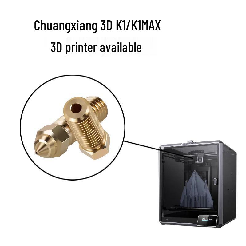 

Chuangxiang K1/MAX Brass Nozzle - 3D Printer Accessory E18 Brass Nozzle 1.75mm/1.0mm Diameter