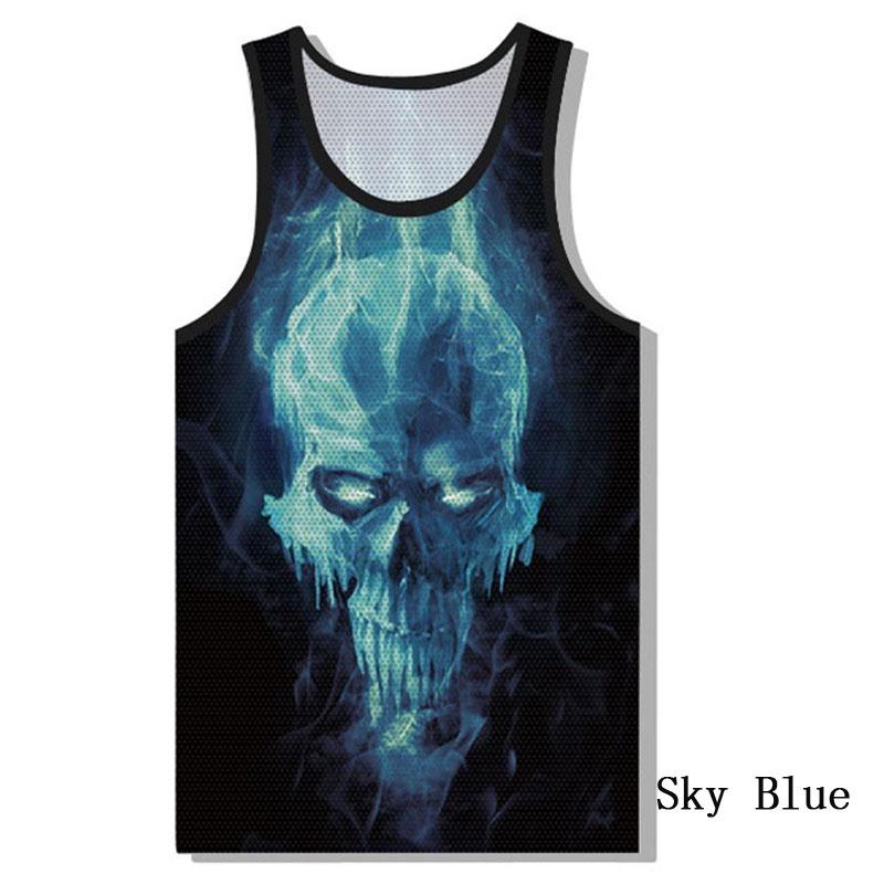 Premium Quality Graphic 3d Print Skull Mens Gym Muscle Vest Shirt Sport Fitness Tank Tops
