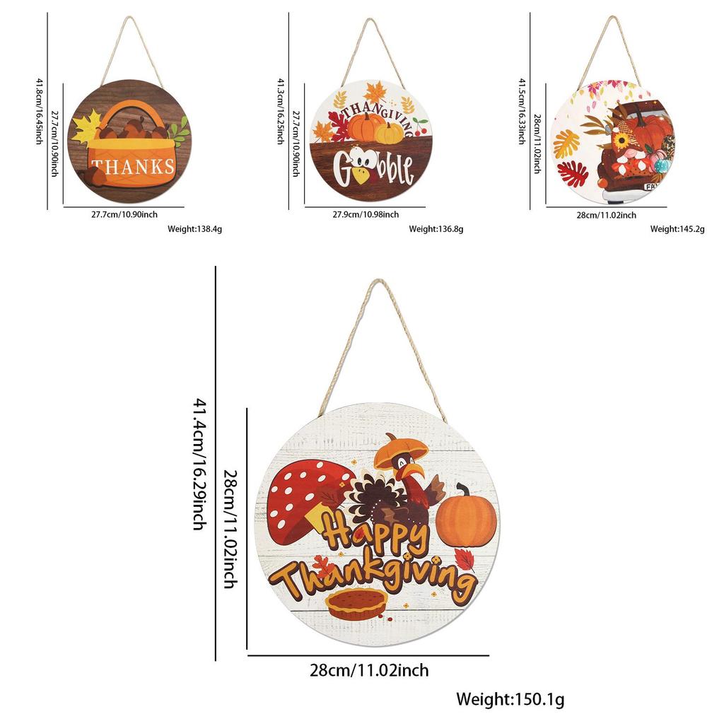 Charming Thanksgiving Decorative Wooden Sign For Autumn Harvest Festivities With Colorful Designs