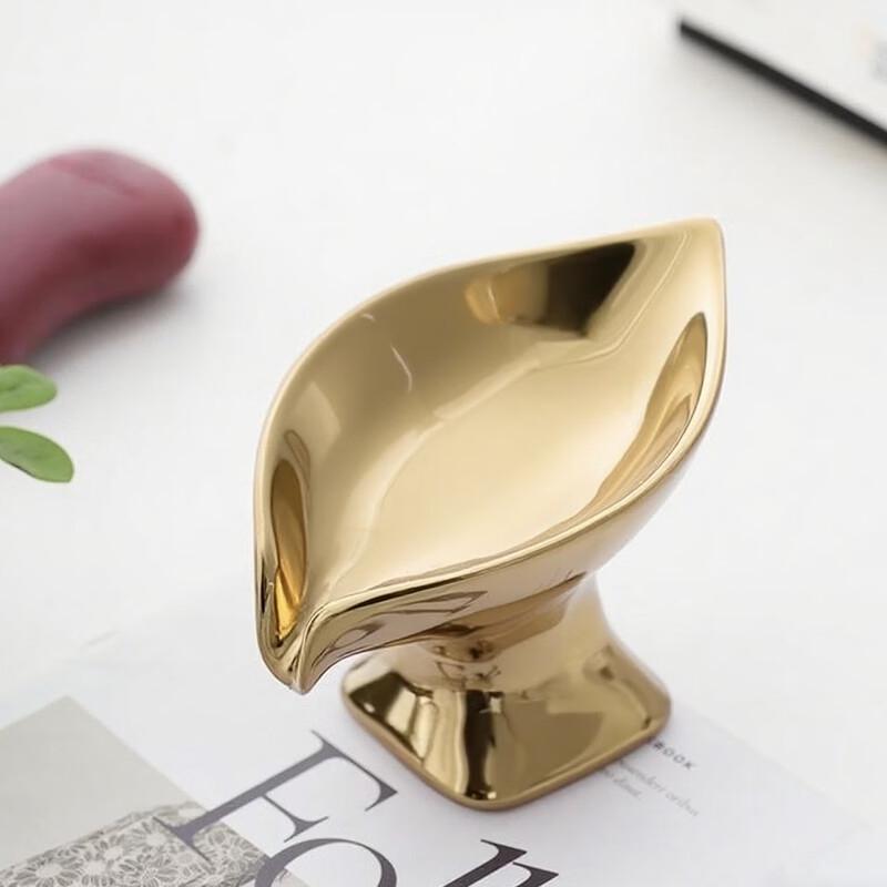 YIXI Gold Leaf Ceramic Wall-Mounted Soap Dish