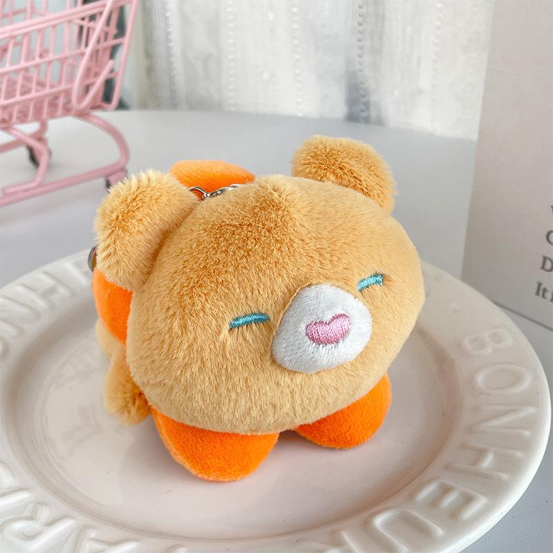Cute Cartoon Garland Small Animal Keychain Creative Lazy Bear Rabbit Doll Bag Pendant Couple Gift