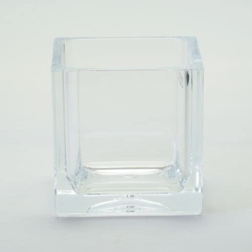 HAMMER GLASS Cube Vase, W8 x H8, Clear, Shatterproof Polycarbonate, 2300176