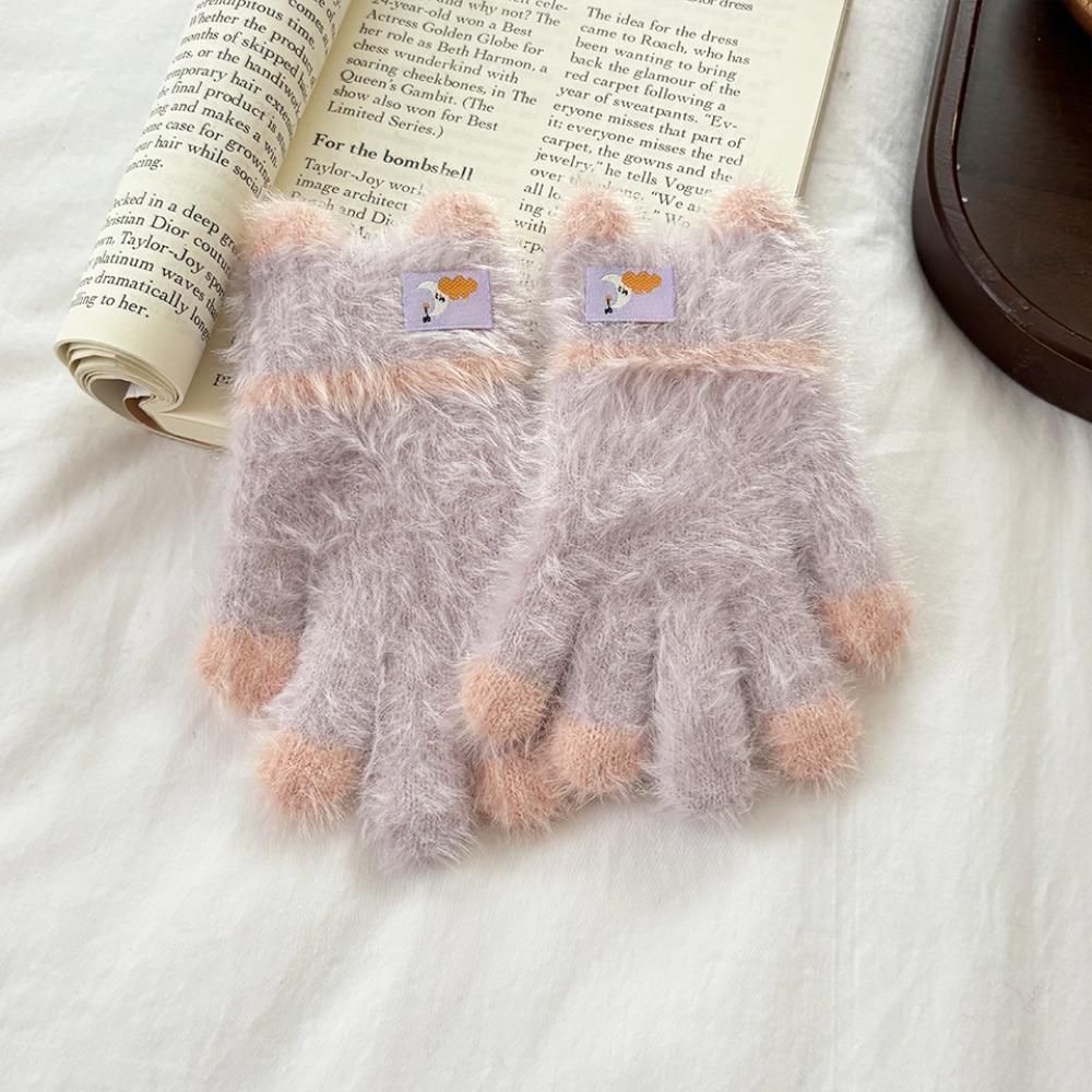 A Pair Mink-Like Toddler Kids Gloves Long-Hair Material Thick Warm Winter Warm Gloves 3-8Years Children s Gloves