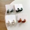 1 Pair Women Earrings Geometric Retro Earring Ornament Simple Ear Decor Wood Semicircle Jewelry Decorations Jewelries