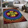 Mandala Yoga Blume Böhmen Meditation Natur Teppich für Wohnzimmer Schlafzimmer Dekoration, Rutschfeste Dekoration für Sofa Fußmatte Geschenk