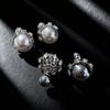 Atmosphere Light Luxury Earrings Women'S Fashion Wear Crown Pearl Stud Earrings Before And After Exquisite Versatile Earrings