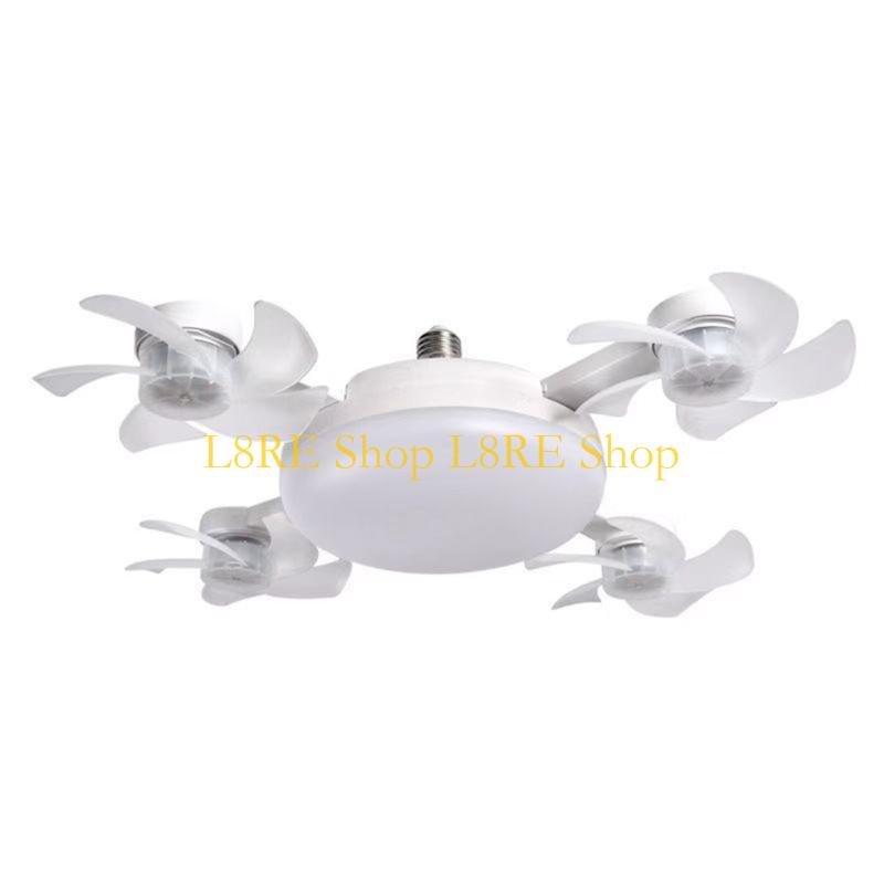 L8RE E27 Ceiling Fan with LED Light Ceiling Fan Lamp Remote Controlled Fan Ceiling Light Perfect for Bedroom and Kitchen
