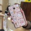 Soft Case Protective Phone Case For Samsung Galaxy J510/J5 2016/J5108 Wrist Strap Cartoon Cute Back Cover Silicone Ring