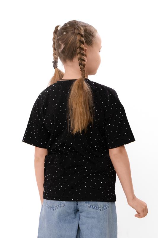 T-shirt for Girls – Soft Knitted Fulicra with Rhinestones, Straight Cut, Various Colors Summer 6414-105-5 HC