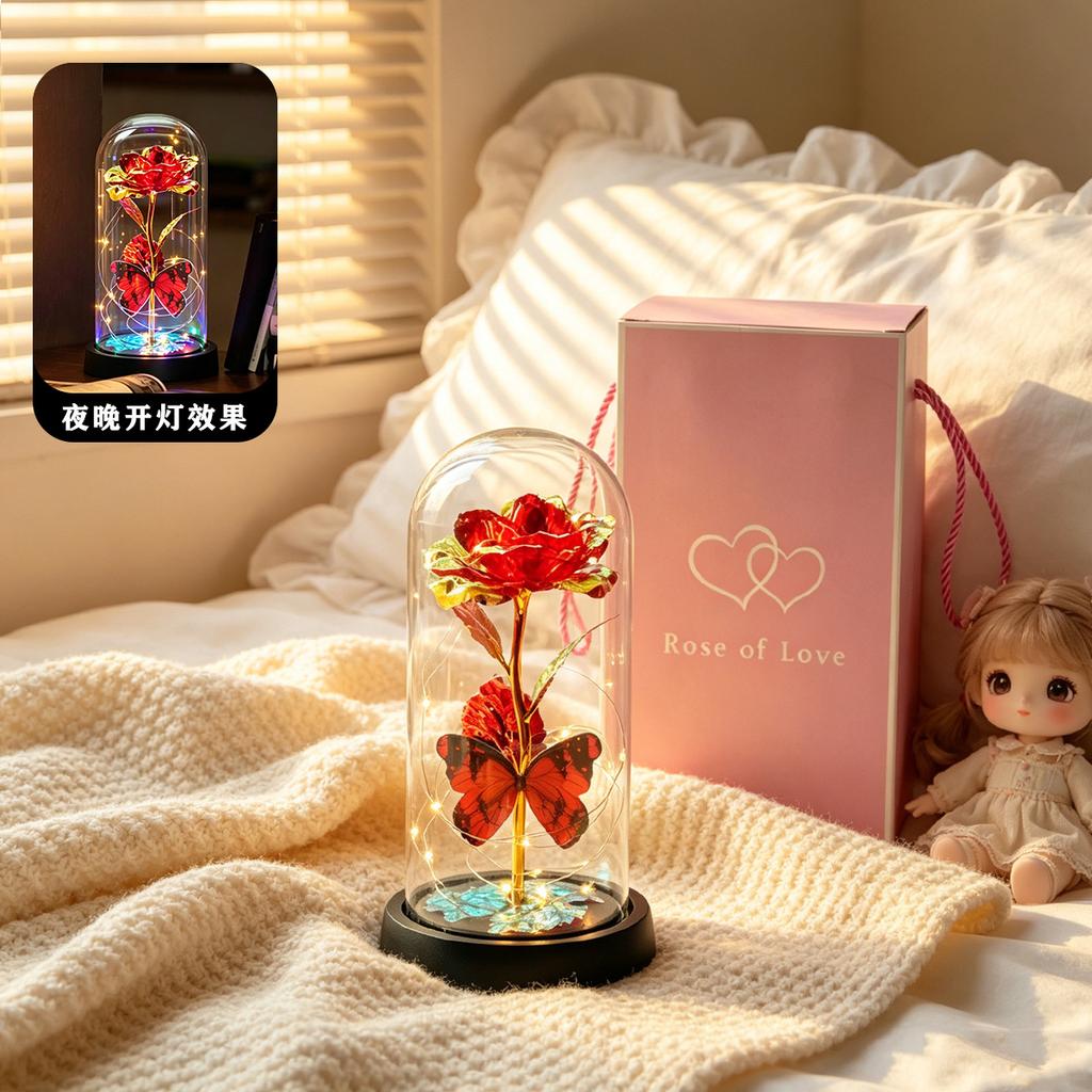 LED Bedside Night Light, Premium Forever Rose Gift