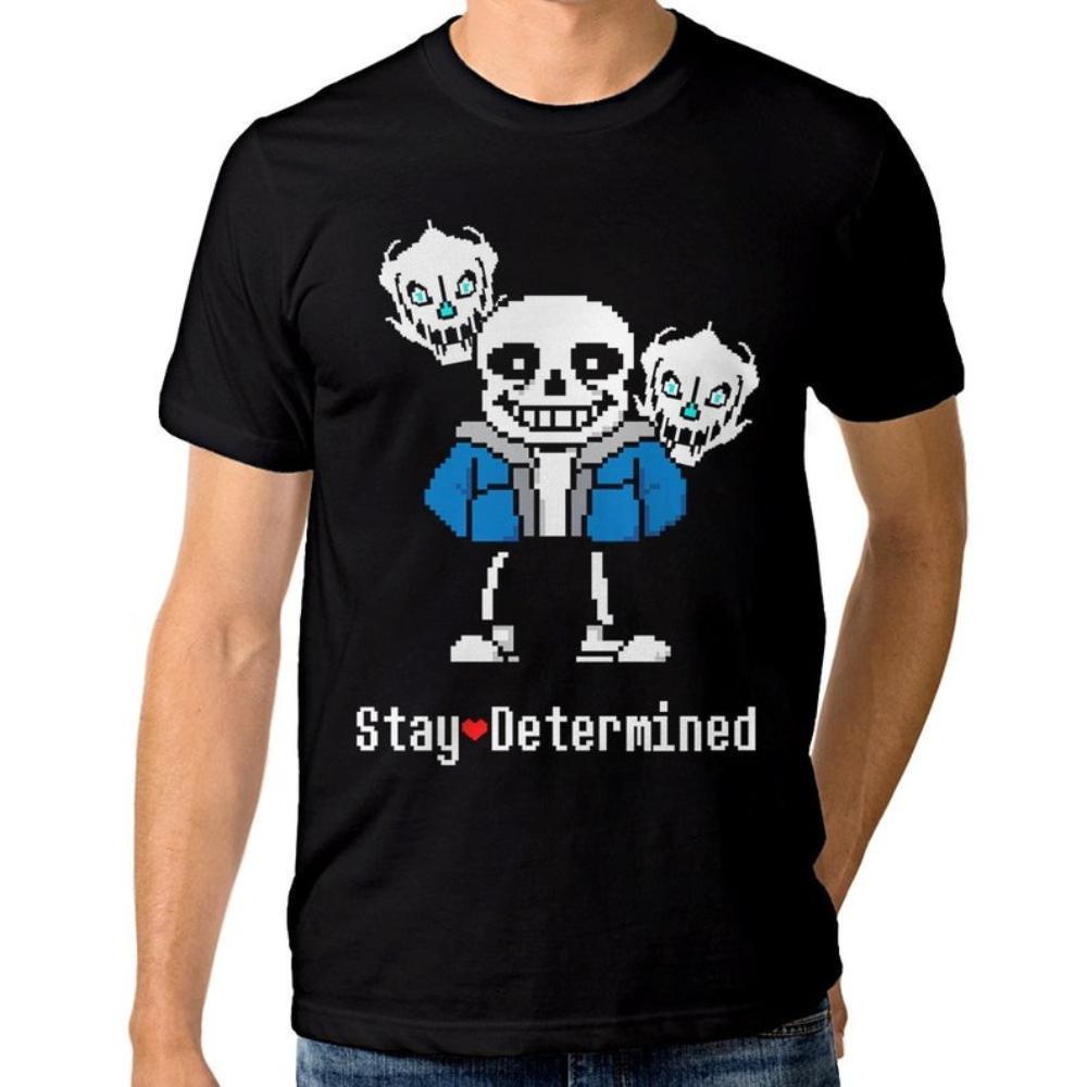 

Undertale Sans Stay Determined Gothic Graphic T Shirts Woman Man Summer Fashion Casual Cotton Graphic T Shirts Streetwear S