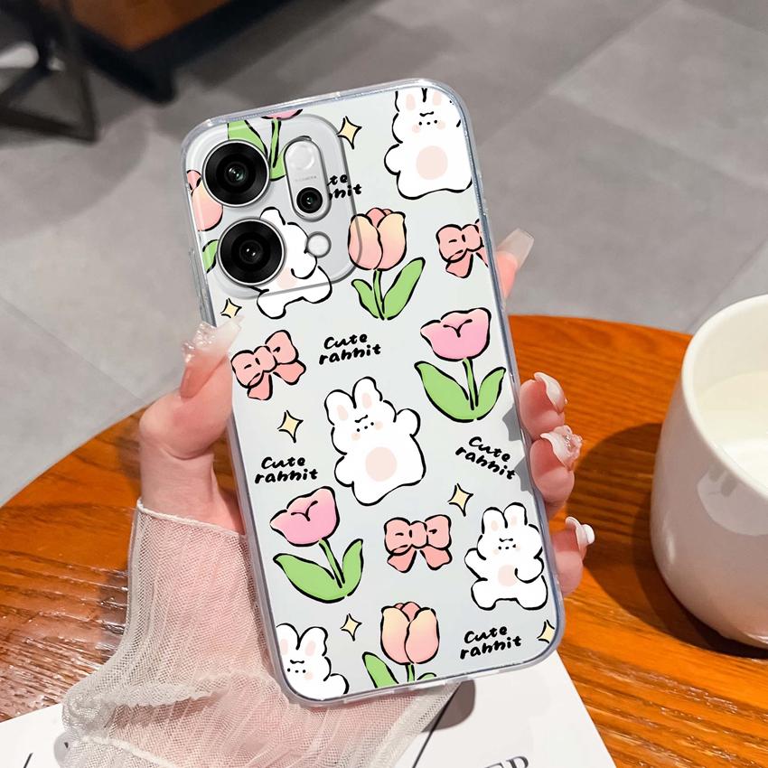 For Oppo Reno14 Pro Realme C71 C75 C75x Ultra Thin Clear Phone Case Cute Panda Pattern Dustproof Protection Soft Transparent Back Cover For Oppo Shell