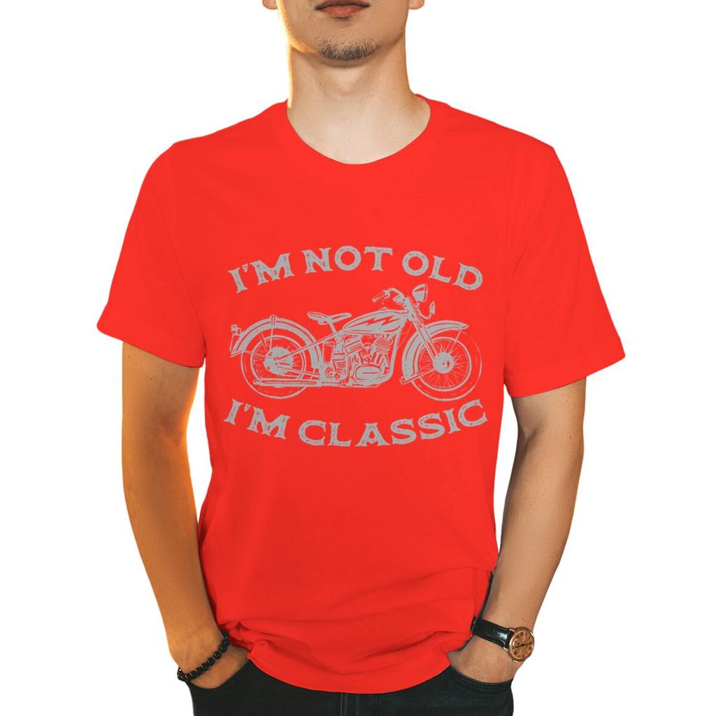 Im Not Old Im Classic Funny Motorcycle Print Tshirts Men Streetwear Short Sleeve Casual Crewneck Tshirt Funny Cycling Tshirt