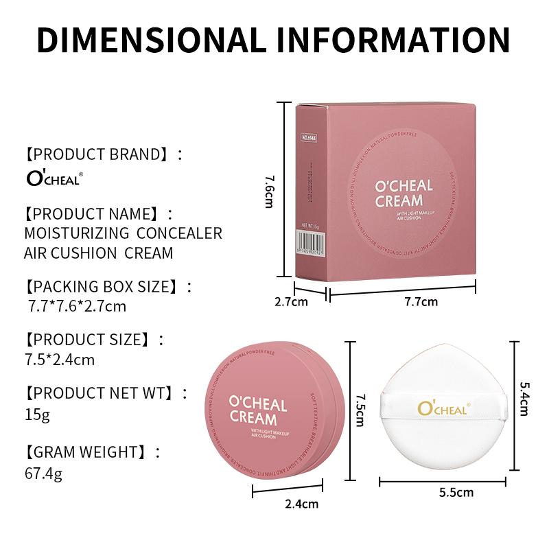 OCHEAL CC Cream Cushion Fondotinta Crema Lunga Durata Idratante Correttore Fondotinta BB Cream Per Trucco Viso Correttore