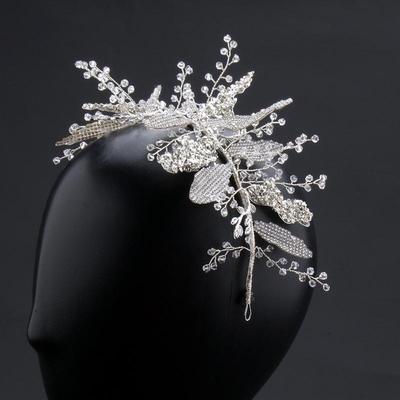 Handmade European Forest Crystal Bridal Headband for Wedding Dress Styling