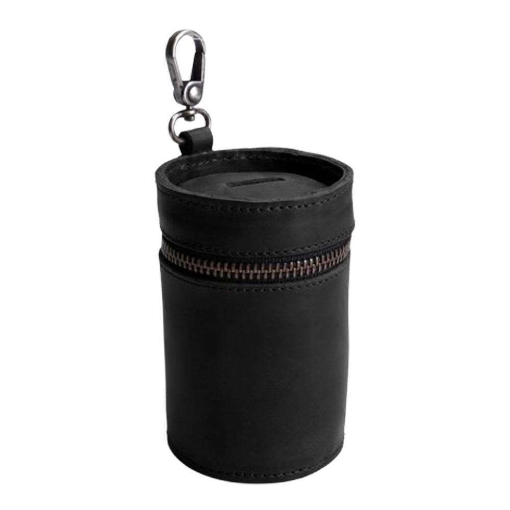 PU Leather Coin Storage Bank Handmade Cylindrical Key Storage Pouch with Clip Portable Money Clip For Car Cup Holder