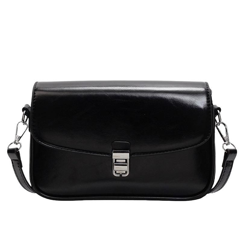 

Fashion versatile small square bag spring new high-end simple casual shoulder bag trendy messenger bag чорний