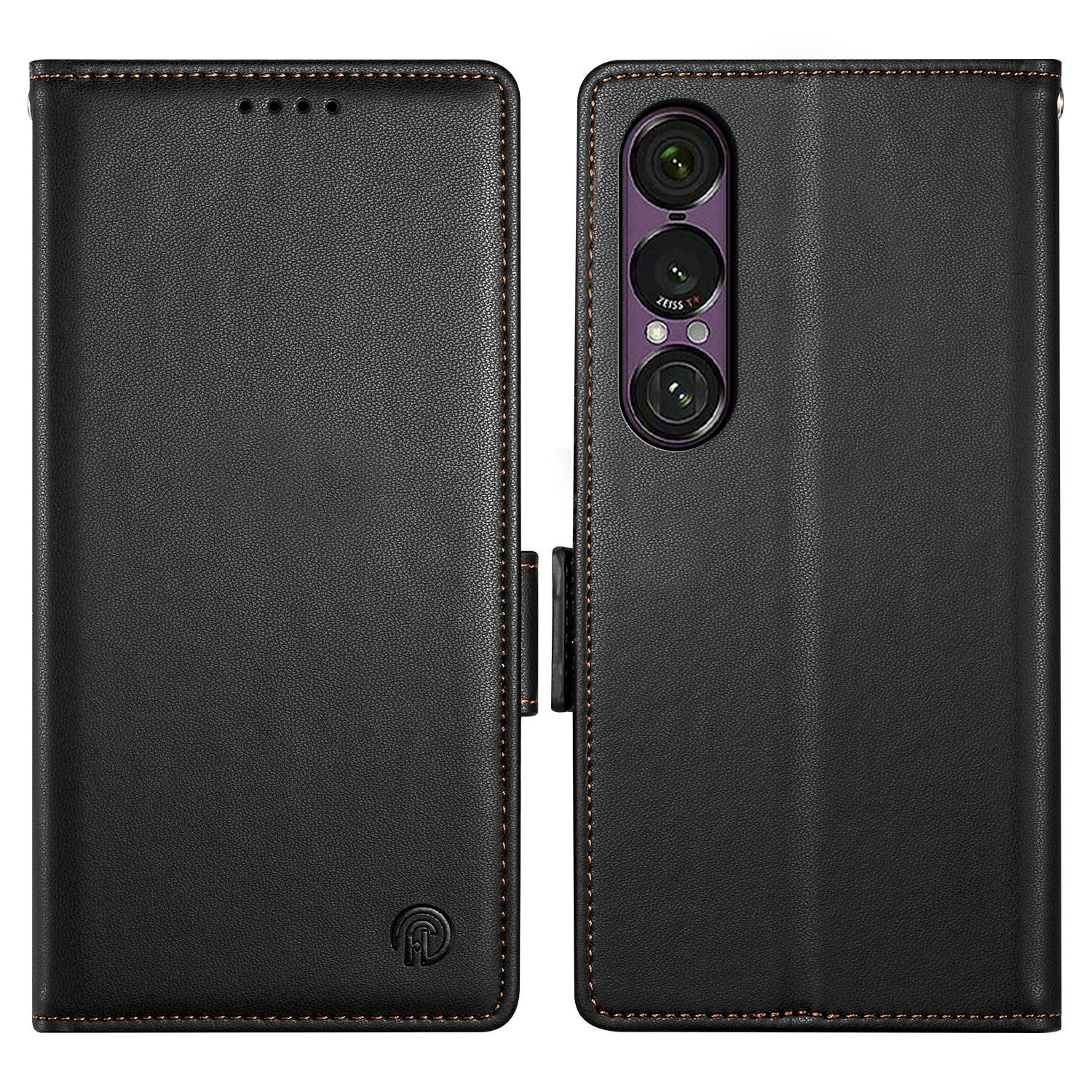 

For Sony Xperia 1 VII Stand Case PU Leather Wallet Phone Cover Black