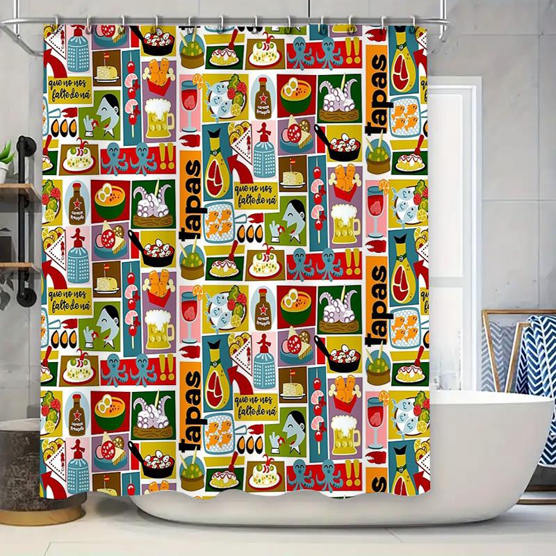

Cute Animal Shower Curtain Set Waterproof Forest Wildlife Bathroom Decor Backdrop Vintage Nature Scenic Fabric Panel W60H190(CM)-1 Pcs