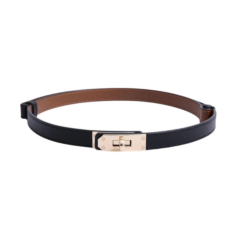 Fashionable Metal Adjustable Buckle Slim Belt for Women Perfect for Casual and Business Outfits