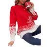 Autumn and Winter Women's Snowflake Color Collared Casual Loose Sweater