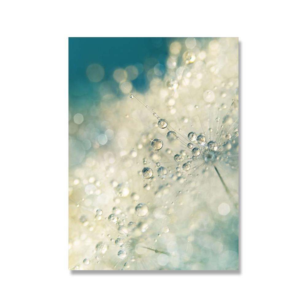 Gråblå Växt Maskros Suckulent Canvas Målning Nordiskt Landskap Fotografi Poster Modern Heminredning Vardagsrum Sovrum