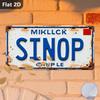 D Flat Pc Only for Decoration Decor  Sign SINOP CRIPLE Retro Home Decor License Plate Shaped Resort City Sign