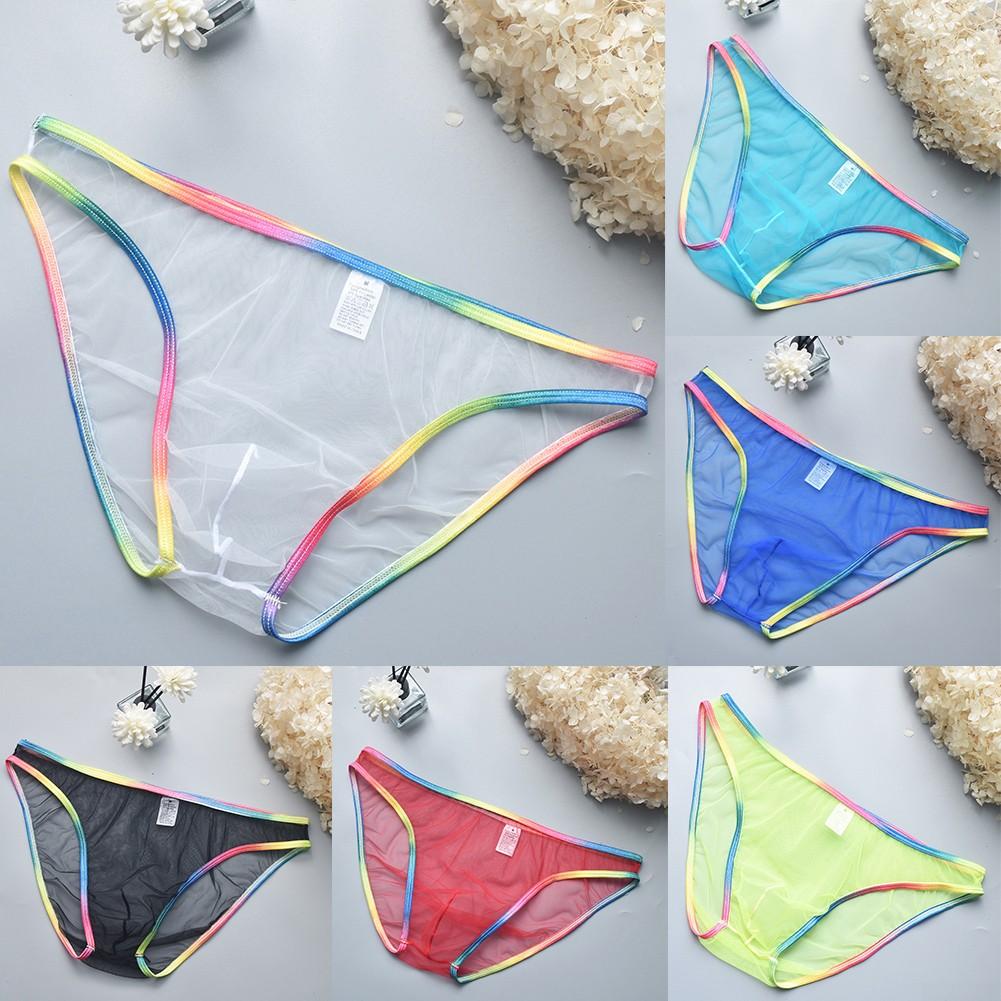 Mens Sexy Low Waist Briefs Mesh Underwear Low Waist Mens Sexy