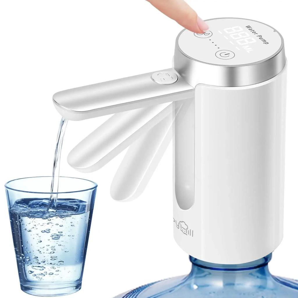 Wireless Electric Water Pump USB Rechargeable Silent - One-Touch Automatic Dispenser Food Grade Leak-Proof for 2-5 Gallon Buc