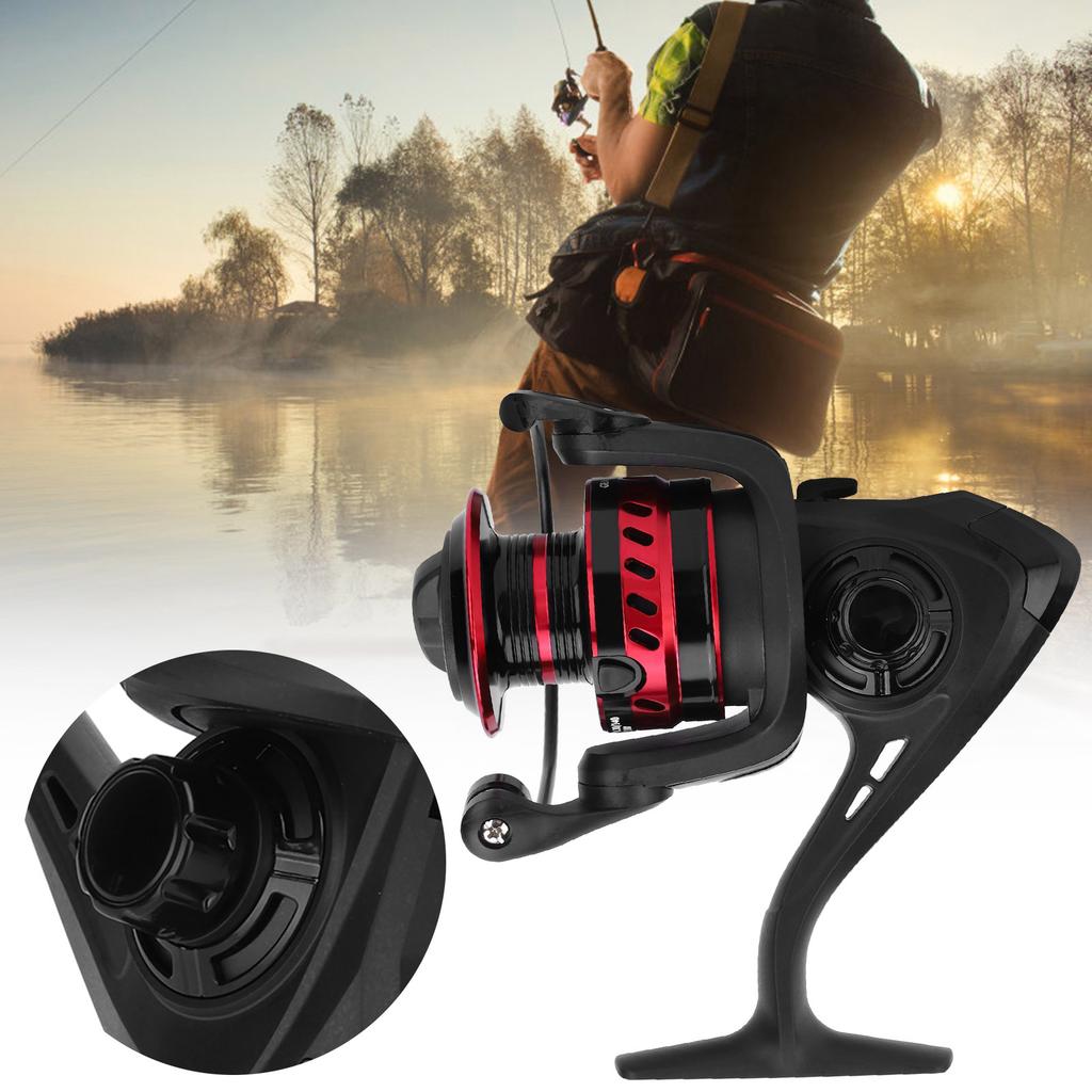 Portable Metal Sea Rod Spinning Fishing Line Reel Rocking Raft Fishing Accessoryred black