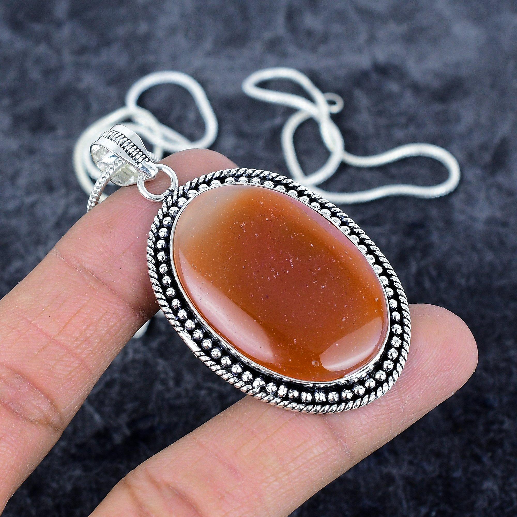 

Carnelian Gemstone Handmade 925 Sterling Silver Jewelry Pendant 2.44 M-2919