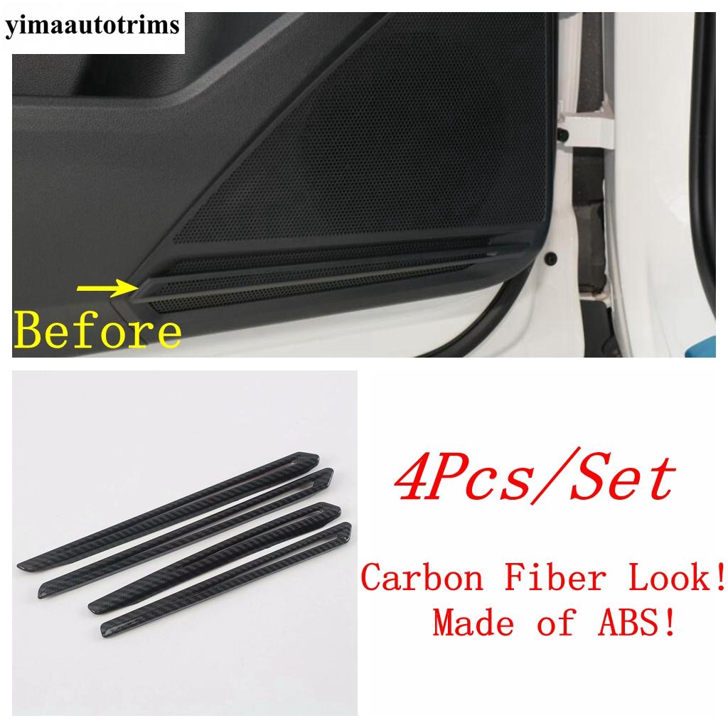 

Автомобильный динамик в двери стерео аудио звуковая полоса крышка отделка для Volkswagen VW Tiguan MK2 2016 - 2025 углеродное волокно / матовые аксессуары