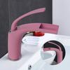 Pink Love Waterfall Bathroom Faucet - Brass Hot/Cold Basin Mixer, Sink Wash Crane Tap