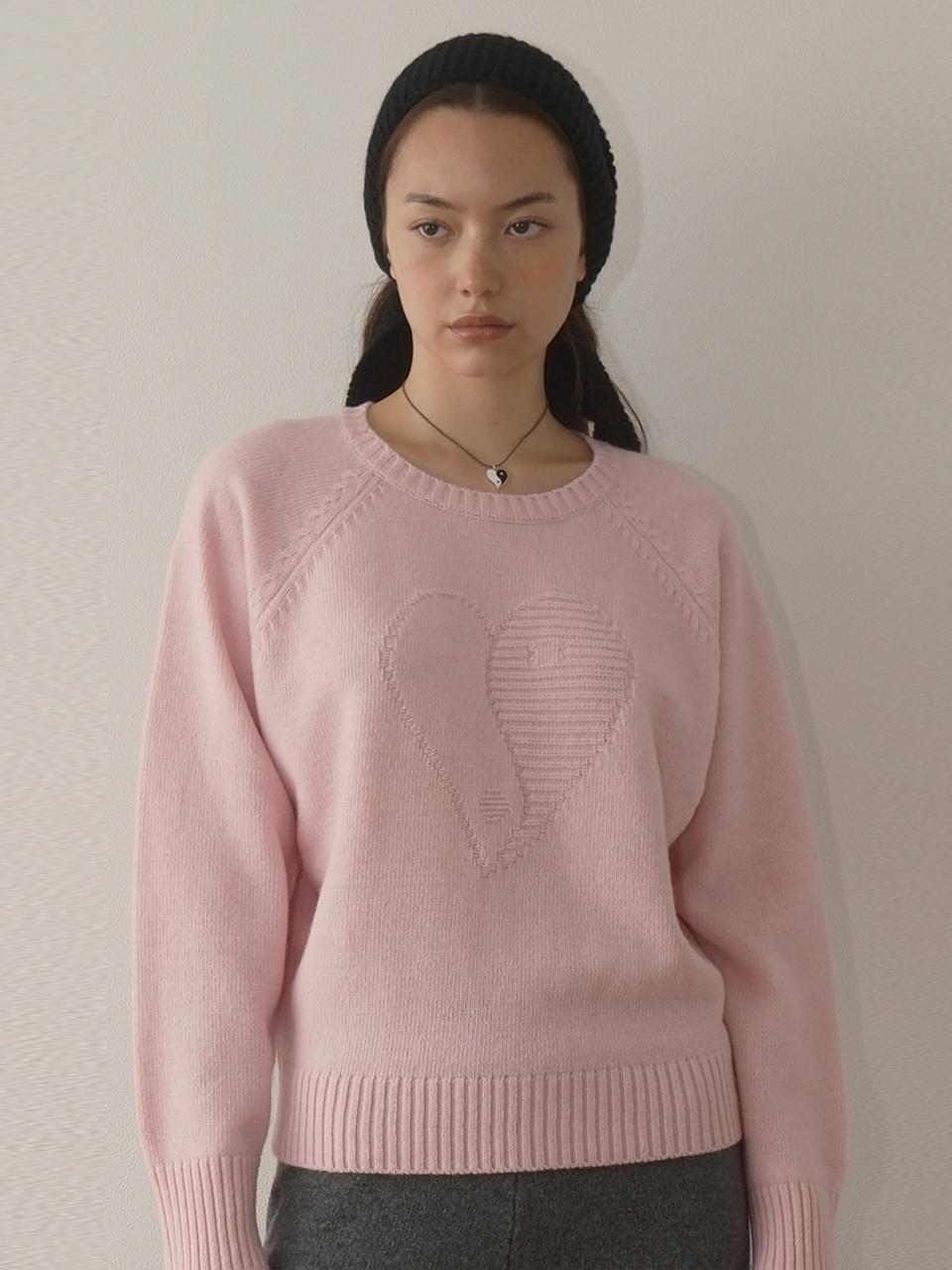 I Comma I Heart Symbol Knit (Pink) Pink