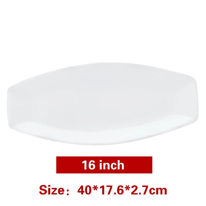 Large Steamed Fish Plate Tableware Boat Shaped Plate Set Platos White Ceramic Rectangular Fish Sushi Plate Sashimi Disc Plates