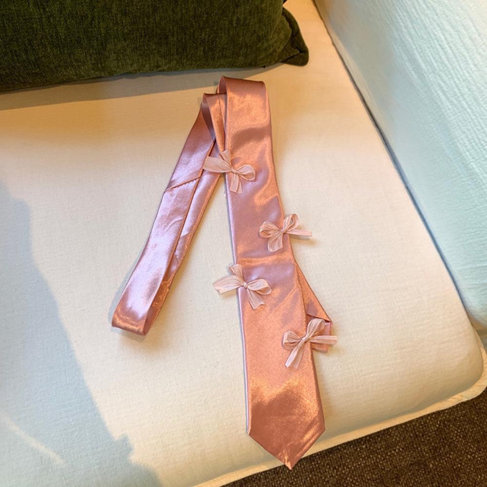 

Simple Korean Bow Tie Heart Bowknot Bow Necktie Pink Lace Belt Accessories Students