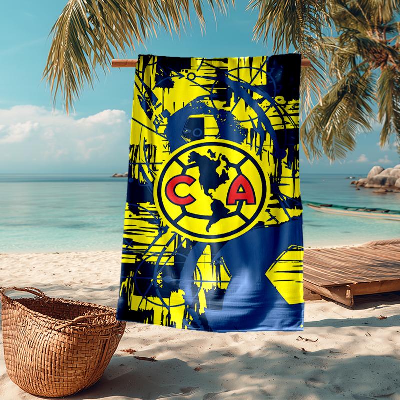 Club América Fashion Beach Towel: Ideal for Summer Adventures, Soft, Absorbent and Quick Drying, Suitable for Swimming and Bathing