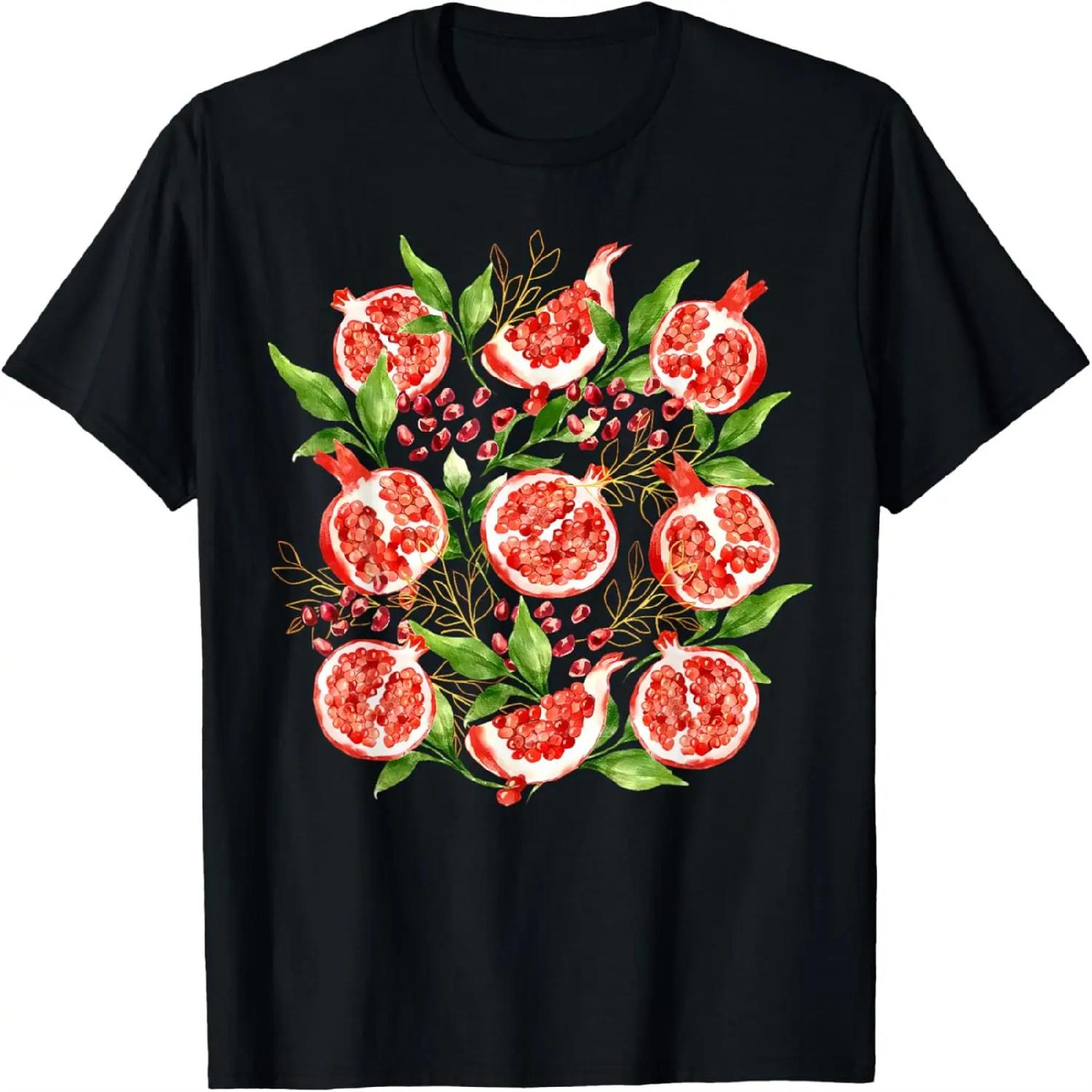 Vintage Pomegranate Botanical Gardening Fruit Love For Women T-Shirt XXXXXL разноцветный