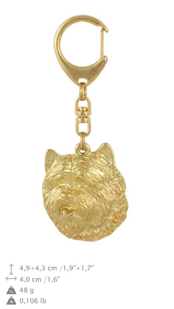 Cairn Terrier - Zlacená klíčenka s pejskem, ozdoba kabelky, luxusní doplněk značky Art-Dog