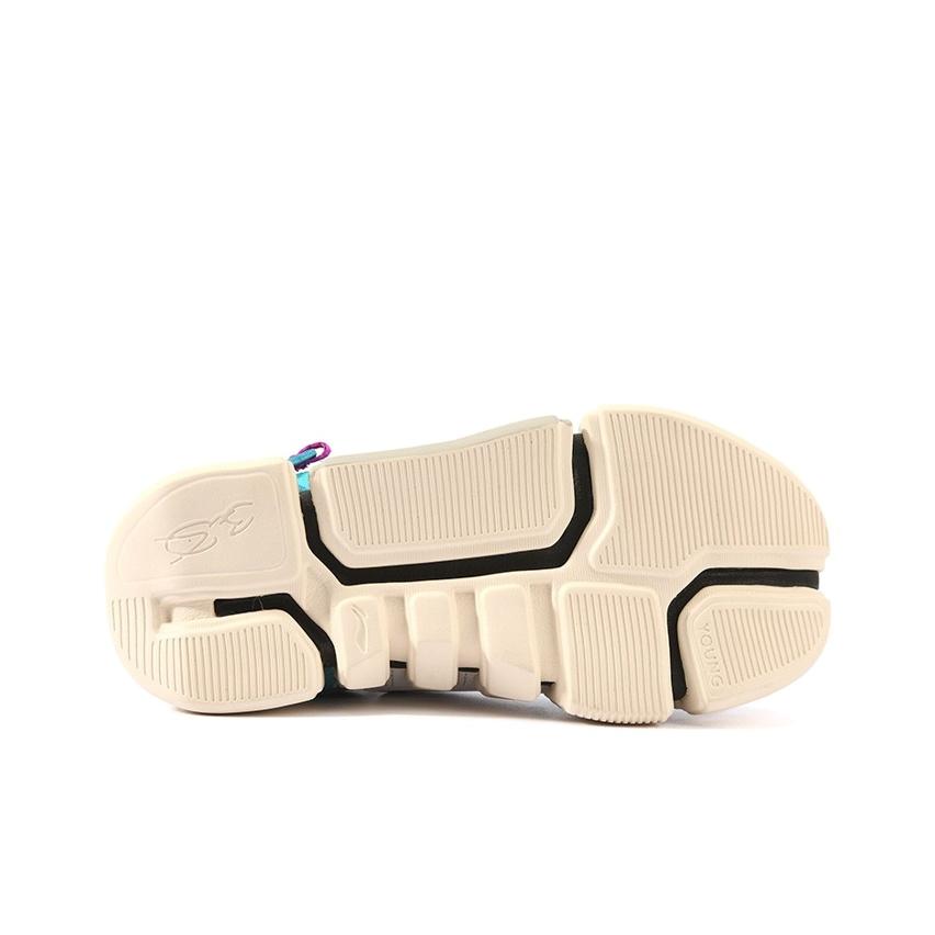 Li Ning Childrens Wudao Comfortable Daily Shock Absorbing Wear Resistant Rebound Casual Shoes Kids Casual Shoes Blue Purple YKCQ214-1