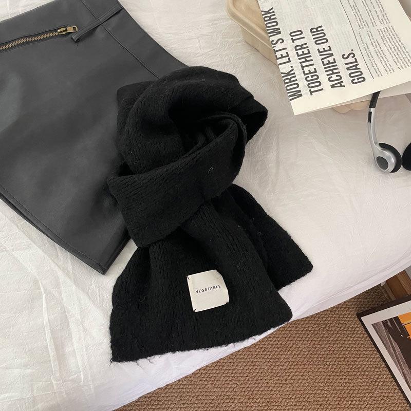 Korean Style Faux Cashmere Snood: Unisex Versatile Solid Color Scarf Shawl for Autumn and Winter