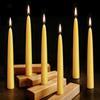6 Pack Beeswax Taper Candles, 8 Inch Natural Beeswax Candles Unscented and Smokeless, 8 Hours Long Burning Yellow Candle Sticks for Dinner, Wedding,