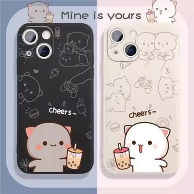 Animacja moda miękki piękny telefon dla Iphone XS 7 Plus 6 14 Max X 12 13 11 6s 8 Mini Pro XR silikonowy silikonowy TPU prosty miękki futerał pokrywa