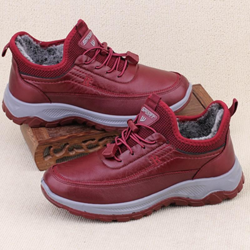 Winter New Women's Cotton Shoes Velvet Warm Middle-aged and Elderly Thick-soled Non-slip Waterproof Walking Shoes Snow Boots