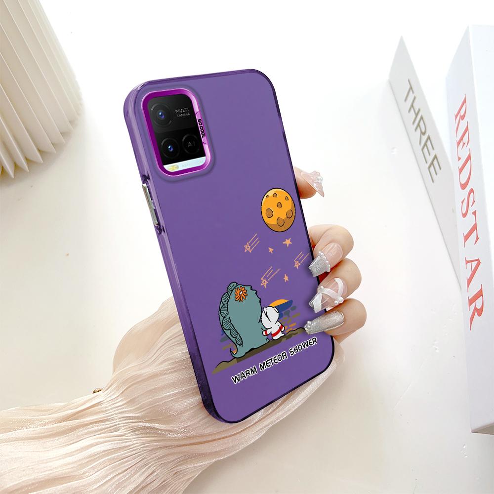 Painted Pattern Colorful Sliver Double Sided Hard Shell Shockproof Anti-fall Phone Casing for Vivo