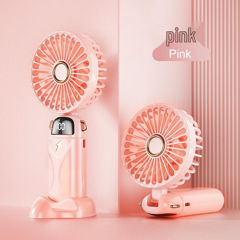 Compact USB Portable Fan: Handheld, Foldable, Strong Wind, Digital Display, Multi-functional, Neck Hanging Foldable Fan with Digital Display