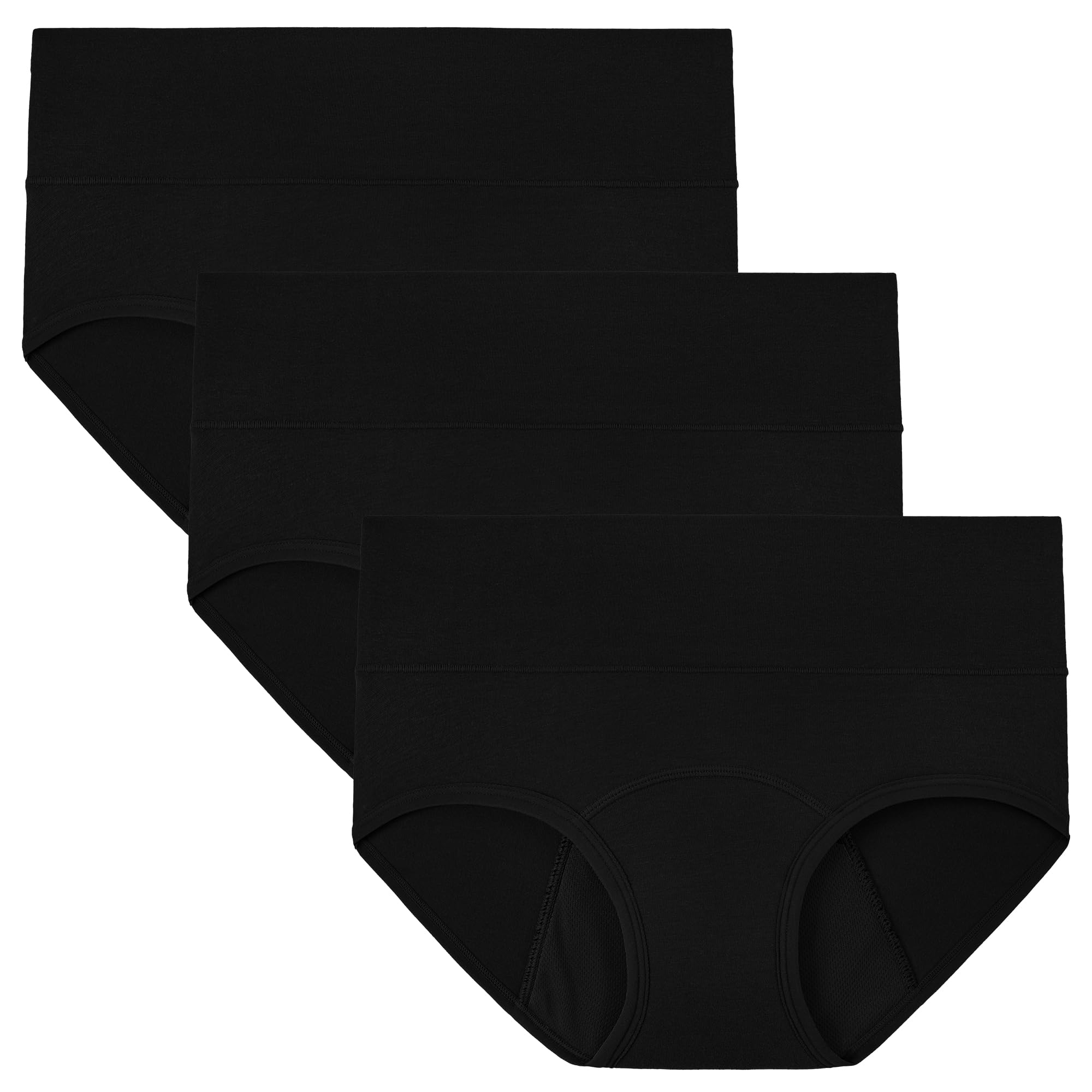 

INNERSY Cotton Sanitary Period Nighttime Daytime Plus Absorbent Set of 3 Women s Panties, Briefs, High-Waisted, Underwear, Underwear, Sizes, Cotton,