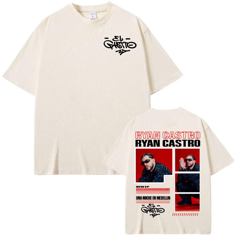 

Rapper Ryan Castro Album Tour 2025 Cover Men s T-Shirt, Harajuku Hip Hop Street T-Shirt Cotton Casual Loose Short Sleeves 4XL