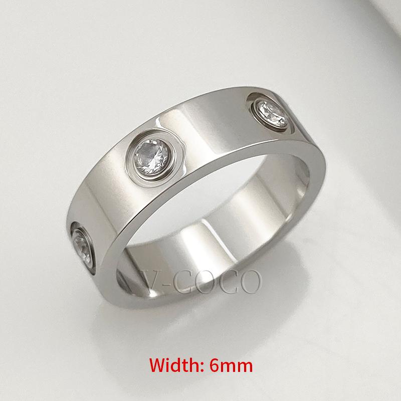 

Classic Love Ring for Women Men Couple 18K Gold plated Stainless Steel Crystal Rings Cubic Zircon Wedding Ring Luxury Jewelry 12