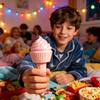 Espada Longa Retrátil de Bolo de Creme Brinquedo, Varinha Telescópica de Cupcake Impressa em 3D, Palito Extensível Fidget com Formato de Bolo para Alívio de Estresse